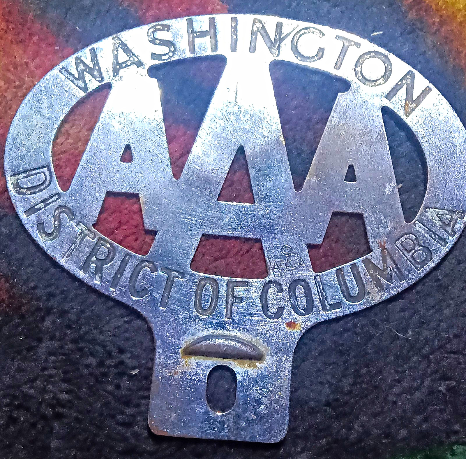 AAA Washington District of Columbia Metal Vehicle Badge Emblem
