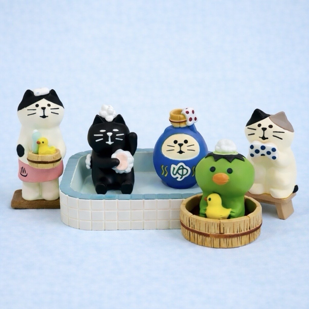 Authentic DECOLE Concombre Japanese Sento Bathhouse Miniature 7Pc Set