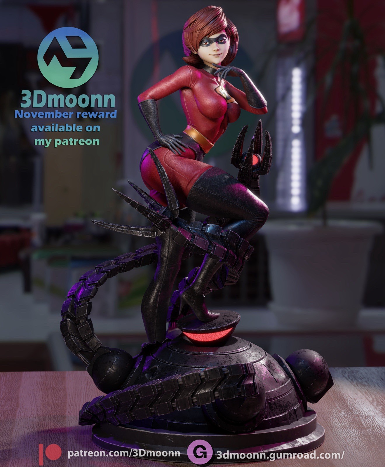 Elastigirl Hero Flex Edition | 1/6 Resin Sculpture | Unpainted Incredibles