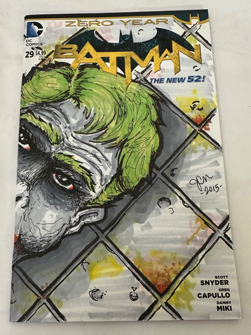 BATMAN ZERO YEARS #29 DC Comics JOKER Sketch Art Cover Signed