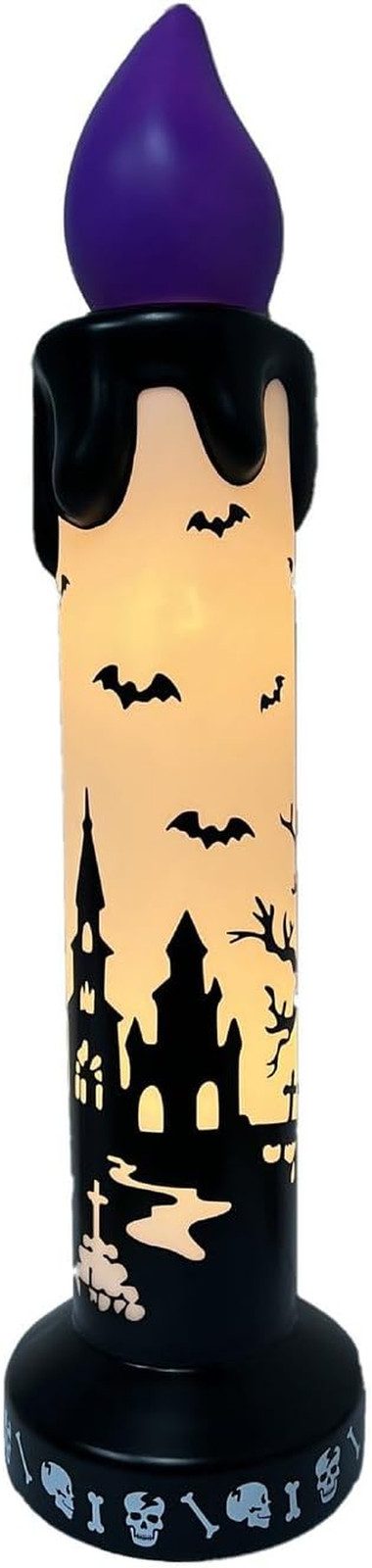 40 In. Warm White LED Candle Halloween Blow Mold | 40-In. LED Flicker Wick Hallo