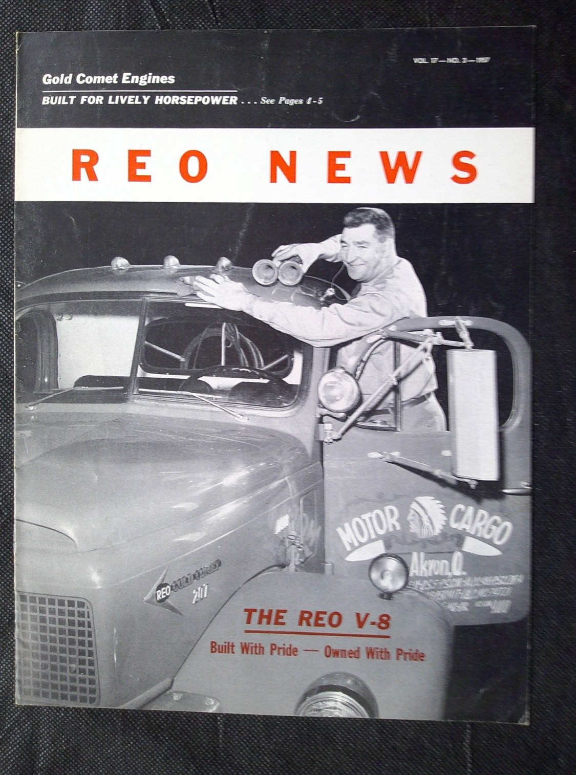 REO News Truck Brochure Trade Magazine Fall 1957  The REO V-8 Original 16 pgs