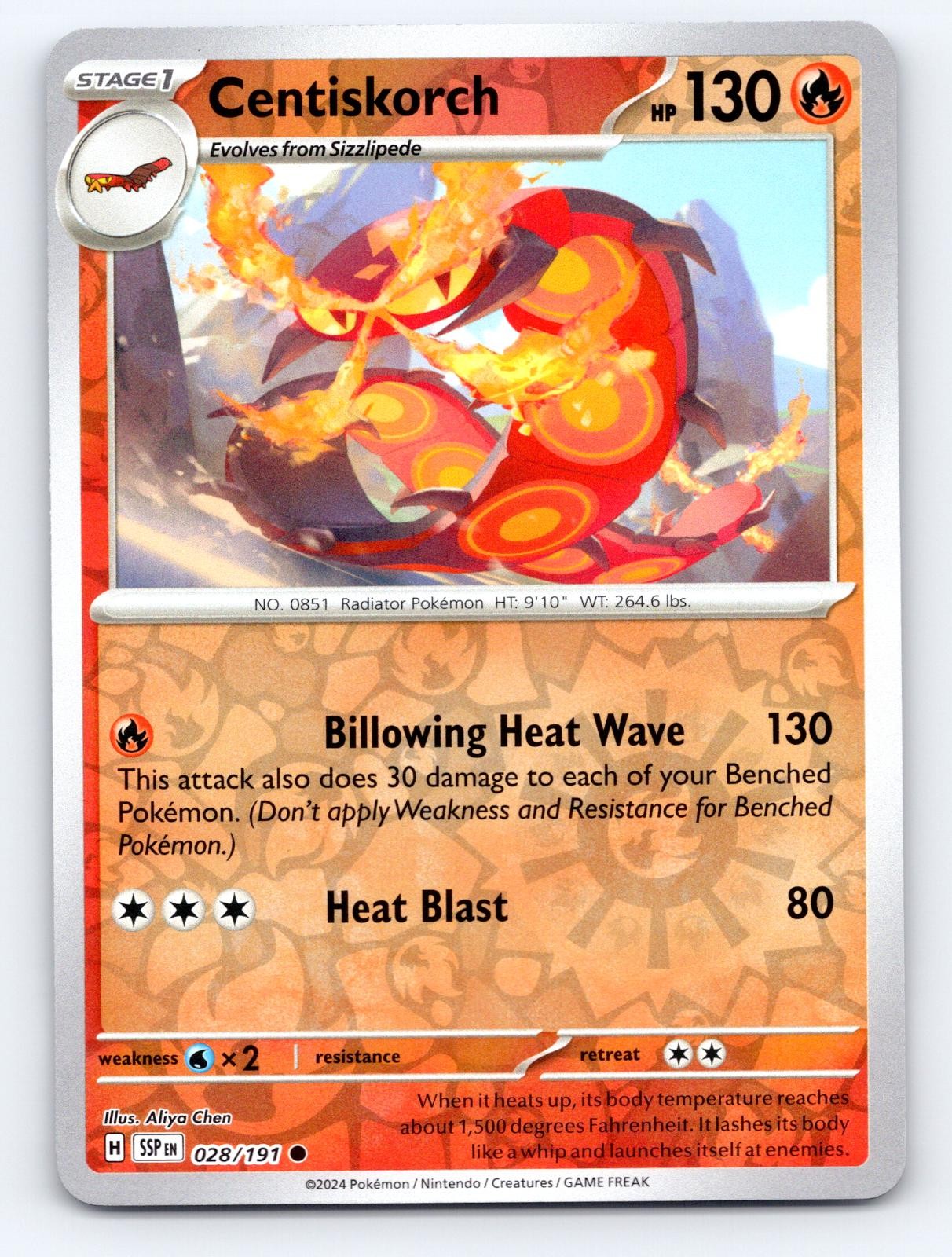 Centiskorch 028/191 Common Surging Sparks Pokemon Reverse Holo Near Mint