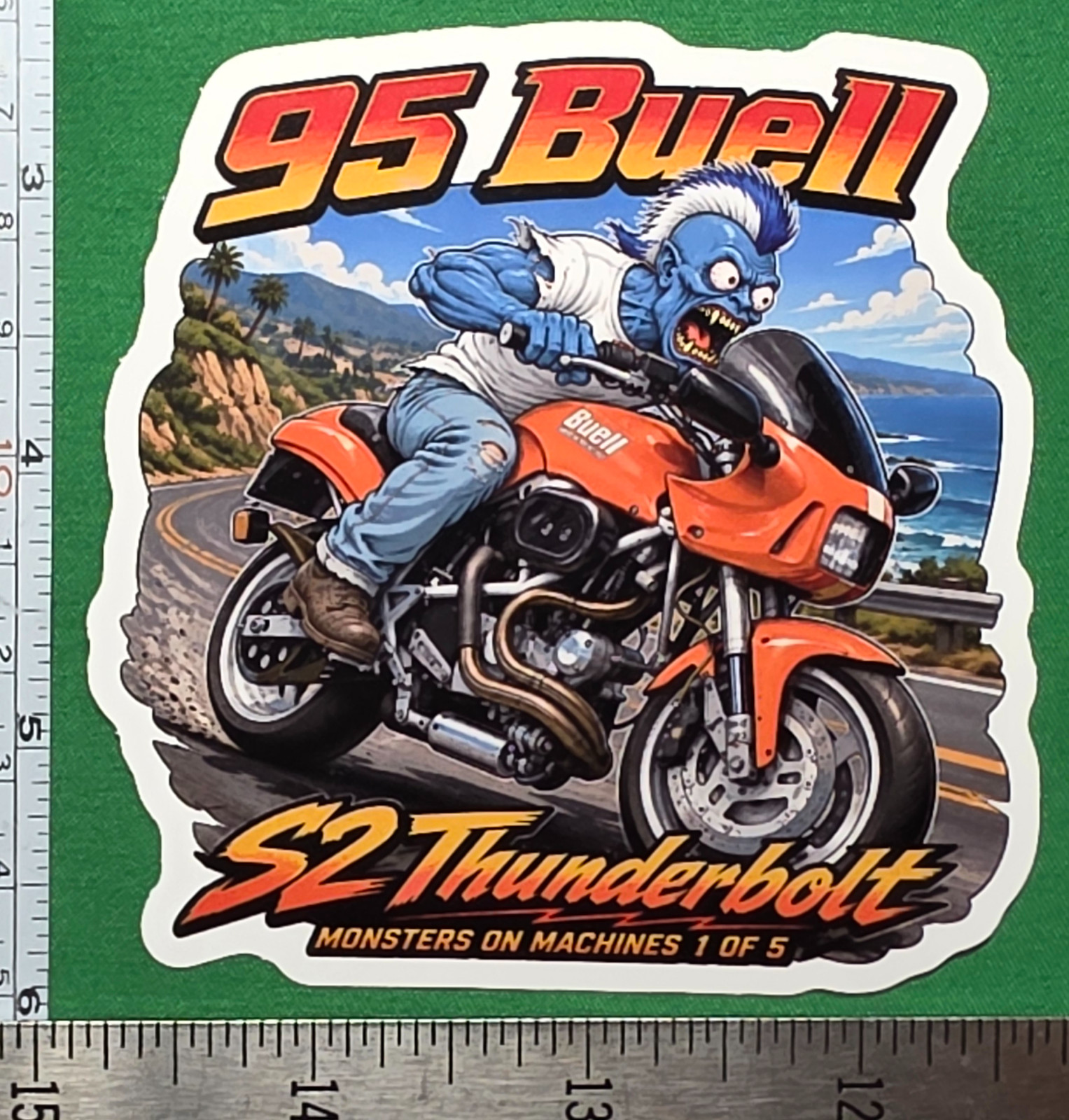 1995 Buell S2 Thunderbolt 9x9cm Durable Die-Cut Vinyl Sticker 1 of 5