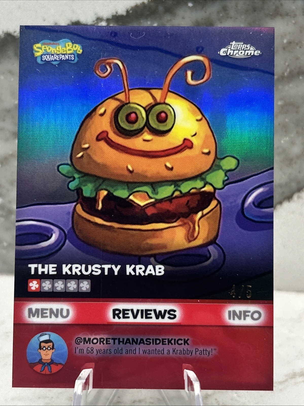 2025 Topps Chrome SpongeBob SquarePants Pipsqueak Patty Red Refractor /5 