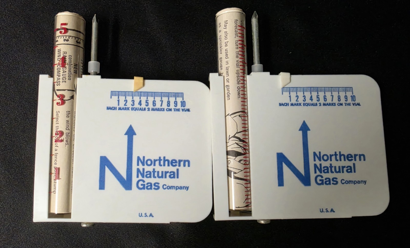 Vtg Northern Natural Gas Weather Gauge Chaney Swinger 2 Variations w/ Papers