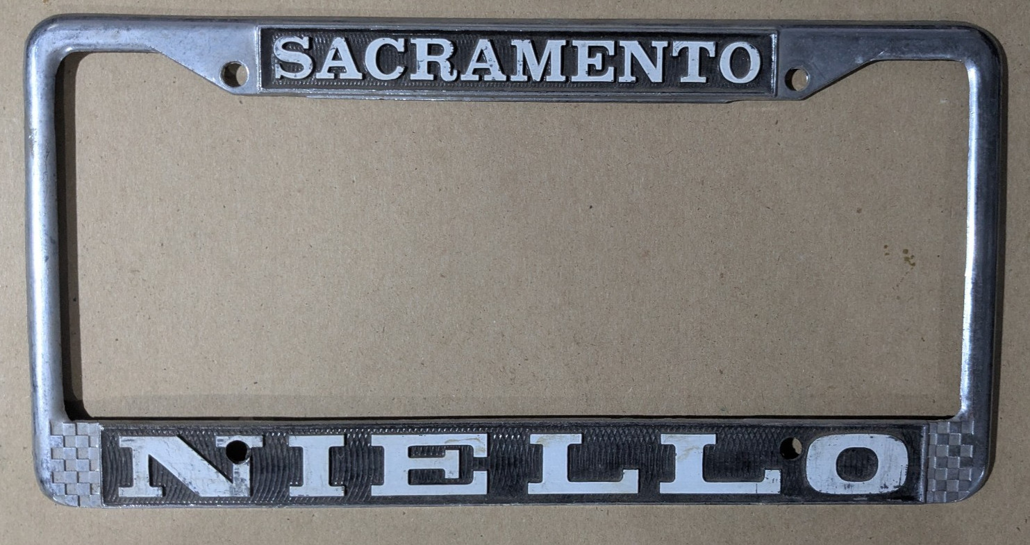 VTG Metal Sacramento California Niello Audi BMW Volks Dealer License Plate Frame