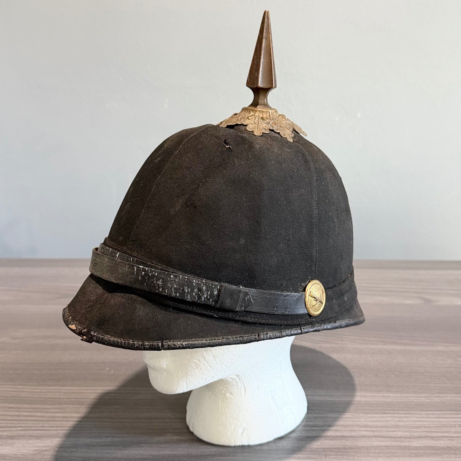 Antique M1881 Pattern Infantry Dress Helmet Spike Militia Military c1885-1900