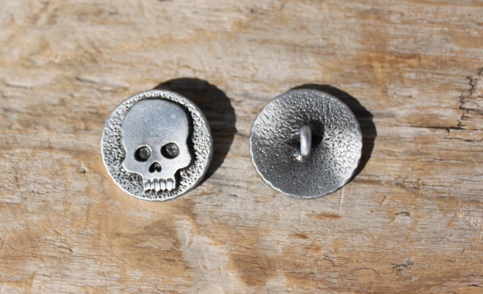 Solid Cast Lead Free Pewter Skull Button Set of 2 Shank Style Skeleton Buttons 2 Solid Cast Lead Free Pewter Skull Button Set of 2 Shank Style Skeleton Buttons 2