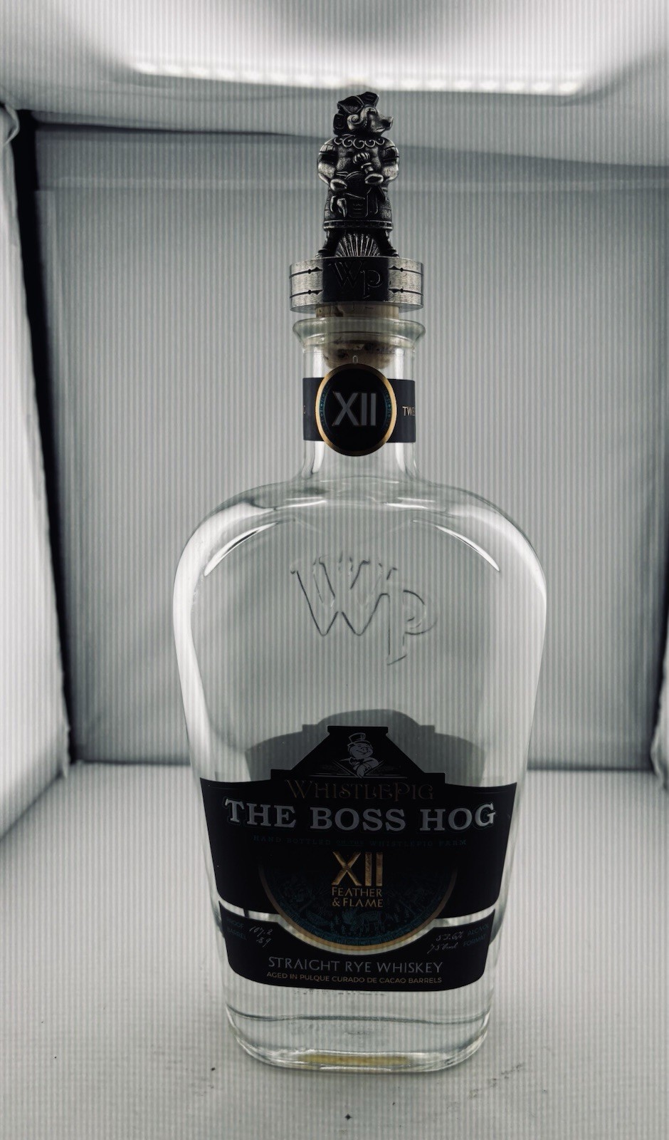 WhistlePig Boss Hog XII Feather & Flame Empty Bottle Pewter Stopper No Box