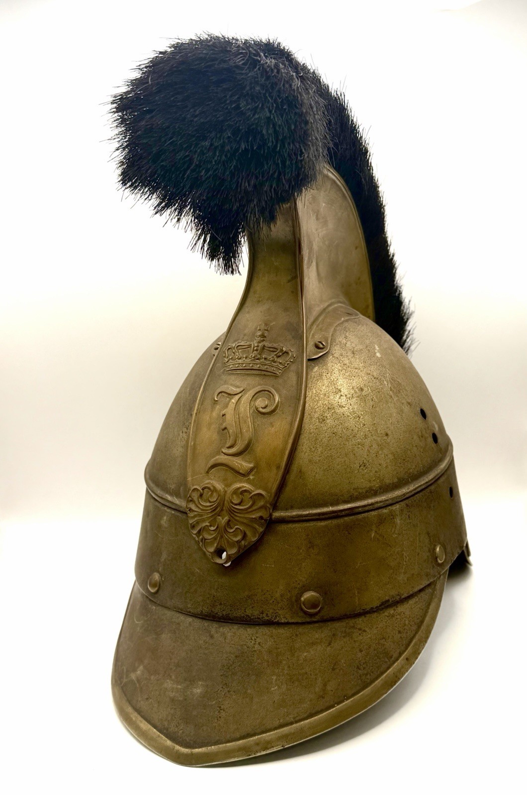 Bavarian M1845 Helmet King Ludwig Il Stamped 11th Cuirassier 5th Escadron