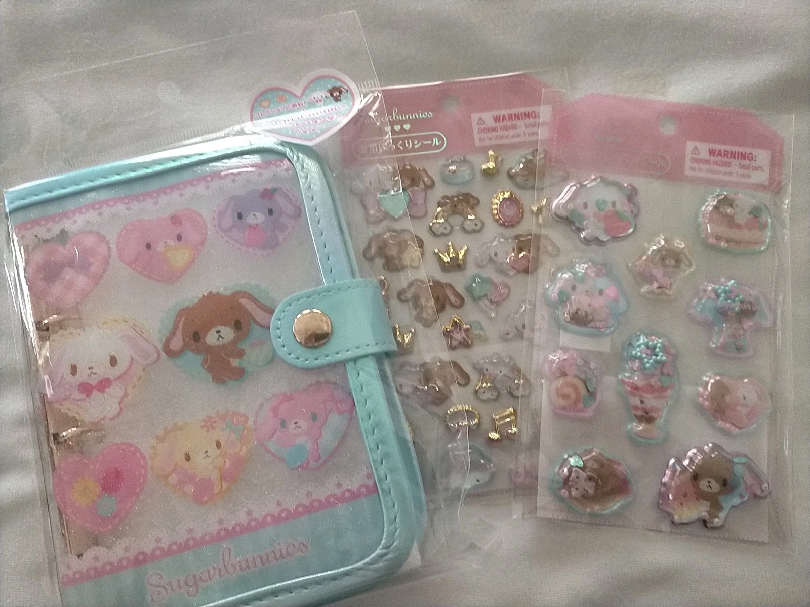 Sanrio Sugarbunnies sticker sheets and  binder new