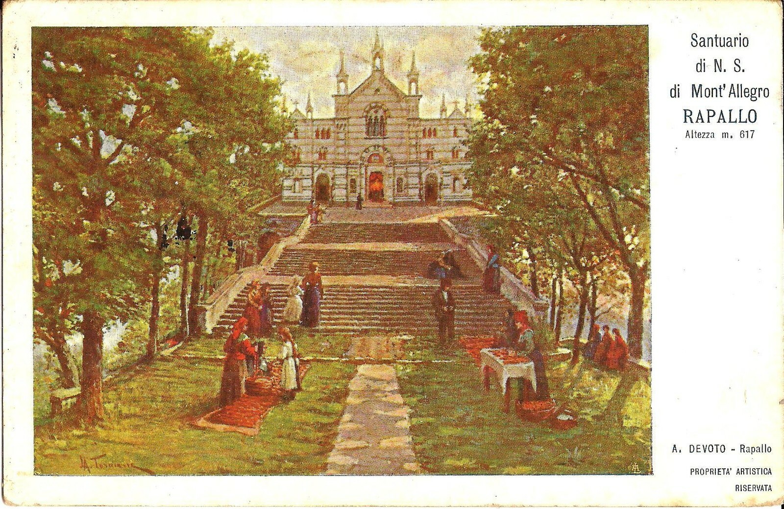 Rapallo, ITALY - Sanctuary, Our Lady of Mont \'Allegro - 1910 - Genoa, Liguria