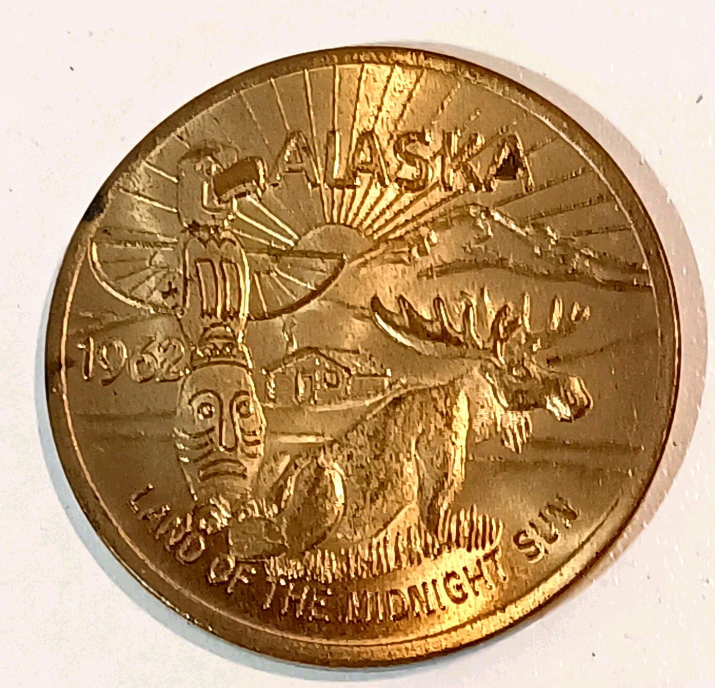 1962 Alaska $1.00 Vintage Trade Dollar Souvenir Coin
