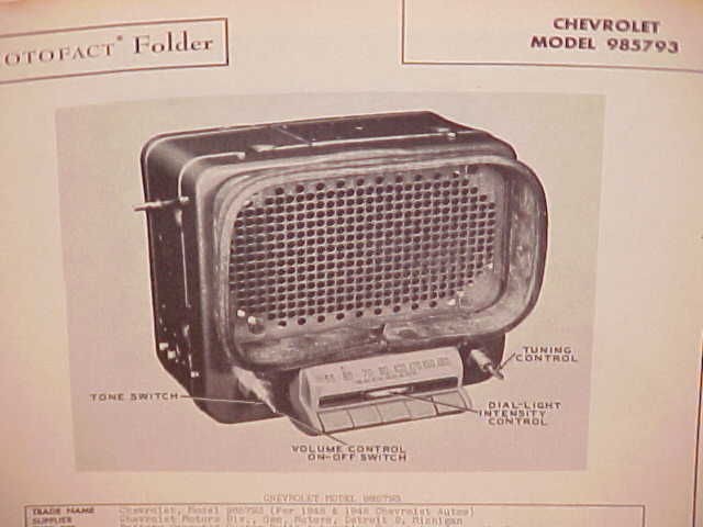 1942 1946 1947 1948 CHEVROLET CAR STYLEMASTER AM RADIO SERVICE SHOP MANUAL 2