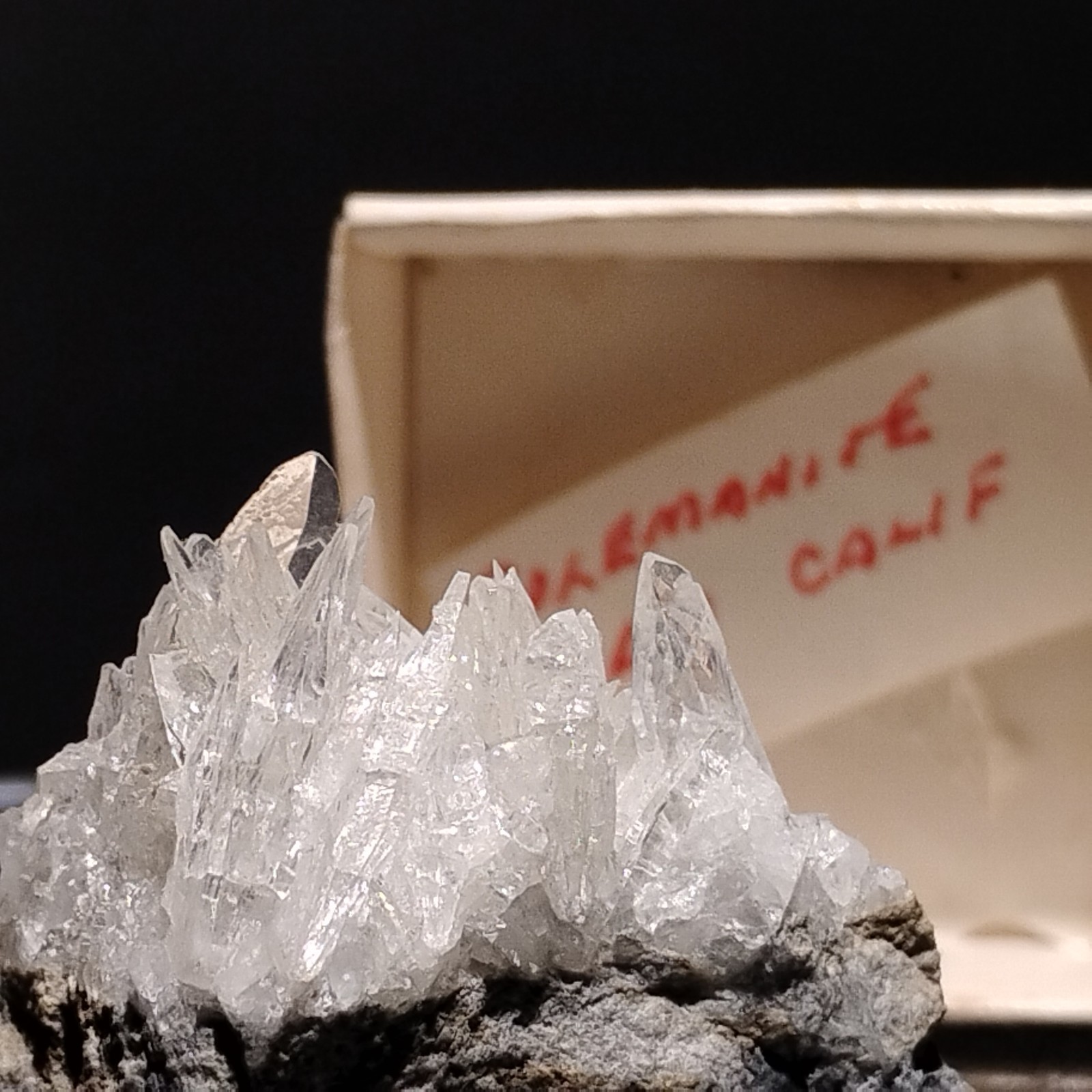 ​Old Stock Colemanite Crystal Cluster - Boron, CA - Ex. Dr. B. Stinchcomb Coll.