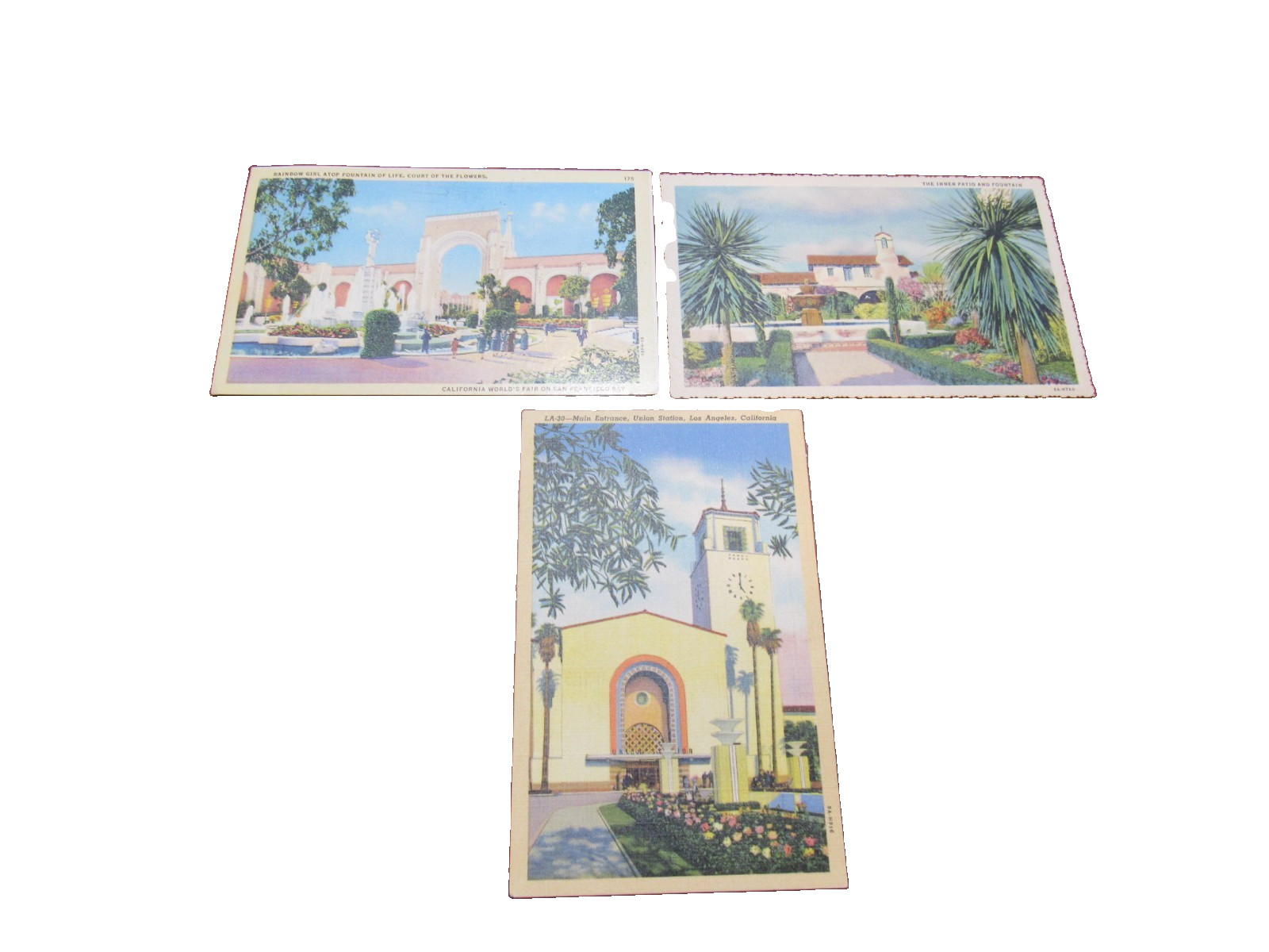 VTG 1940-50 3 CALIFORNIA POSTCARDS SAN FRANCISCO,LOS ANGELES 
