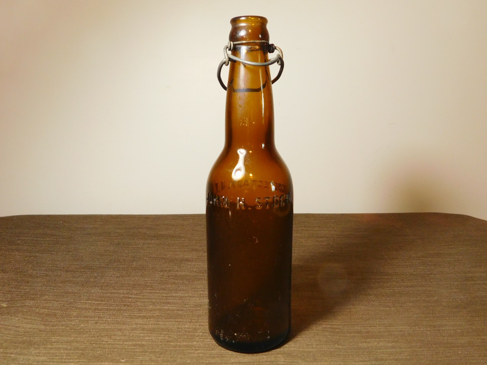 VINTAGE  JOHN H STOCK SCHENECTADY  NY 12 FL OZ BROWN BEER BOTTLE