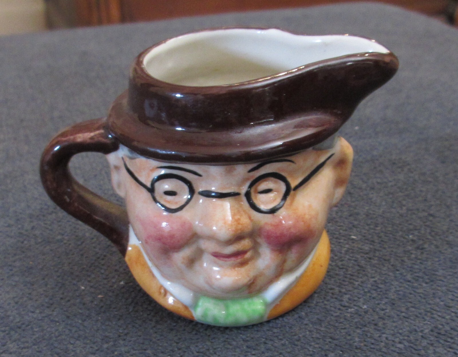 Vintage Artone Pottery Toby Double Sided Face Creamer Miniature 2