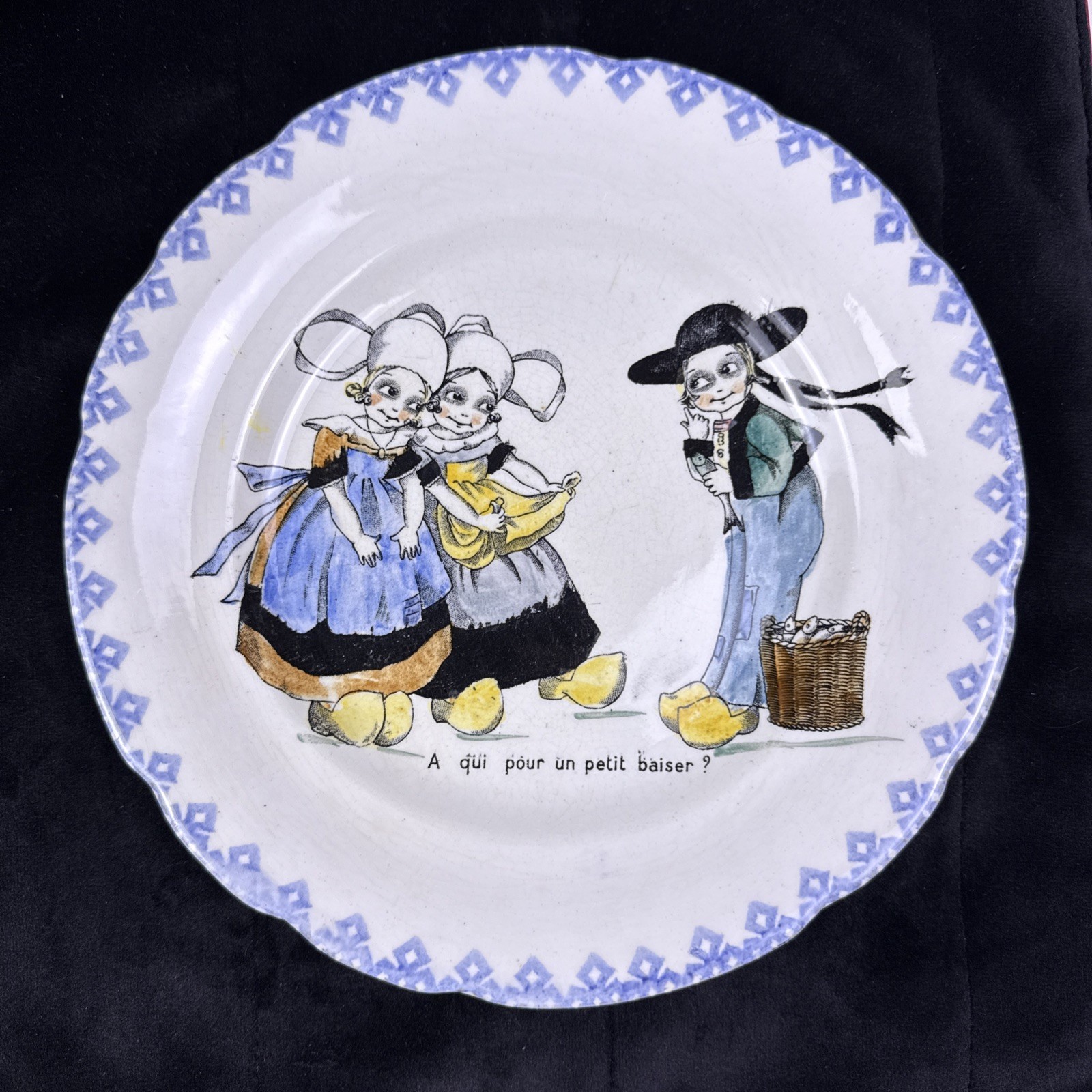 Antique French Child’s Plate H&B Co Choisy-le-Roi Child’s Plates Pair c. 1890