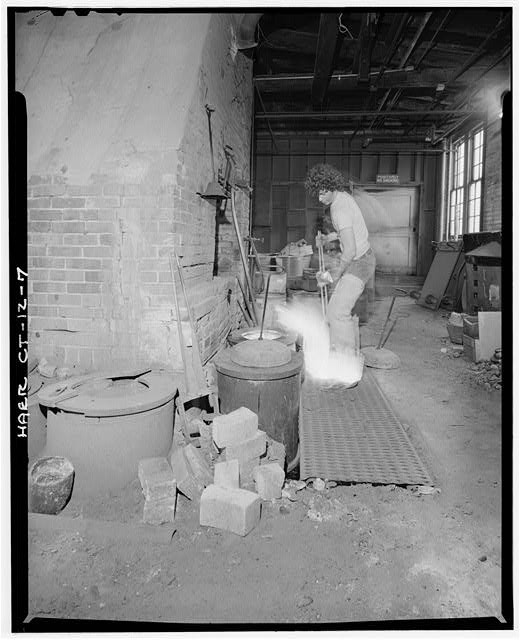 Photo:East Hampton CT Bevin Brothers Bell Shops 1900s Brass Foundry Worker
