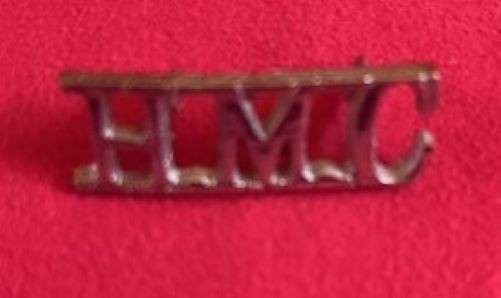 Vintage HMC Her Majesty\'s Customs Uniform Metal Shoulder Title Badge