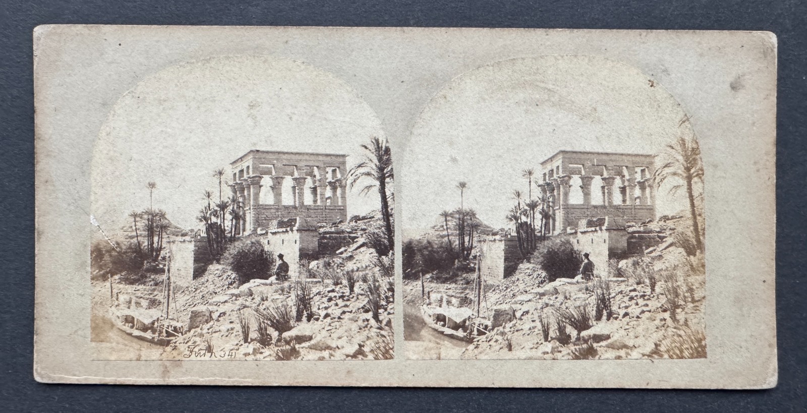 Stereoscopic View of Trajan's Kiosk at Philae by Francis Frith, circa 1857