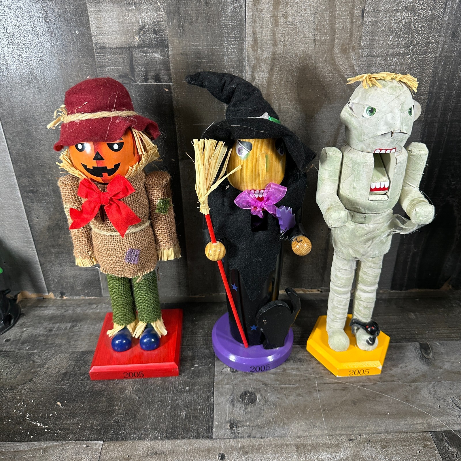 3 Nutcrackers: Target 2005 Limited Edition: Halloween - Witch, Mummy, Scarecrow