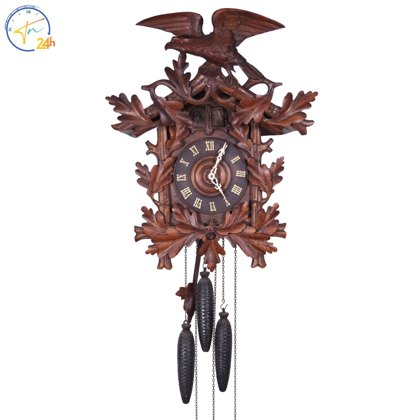 Antique German G.K 30 Hour Black Forest Quail Cuckoo Clock