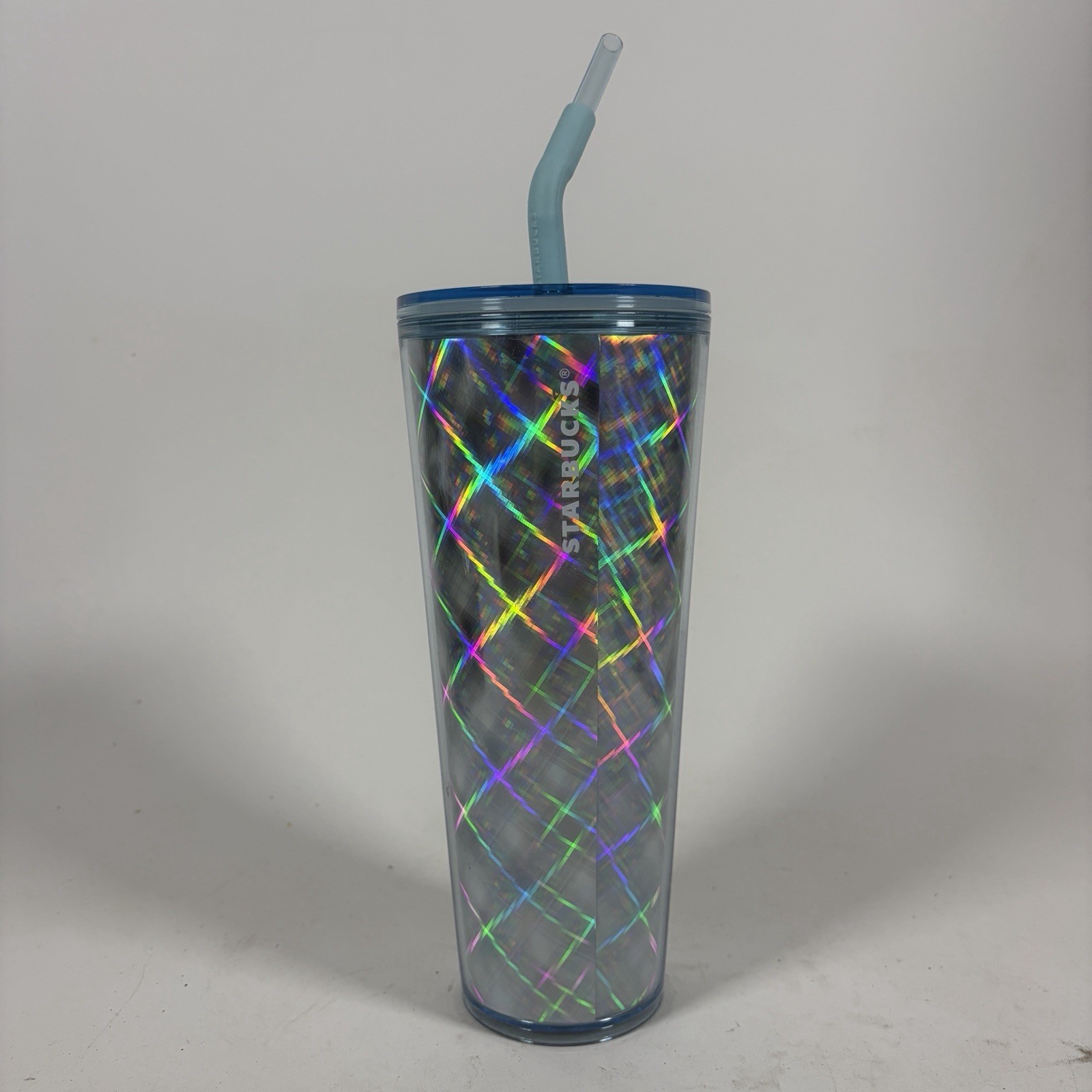 2024 STARBUCKS Metallic Blue Iridescent 24oz Venti Tumbler Cold Cup W/Straw NEW