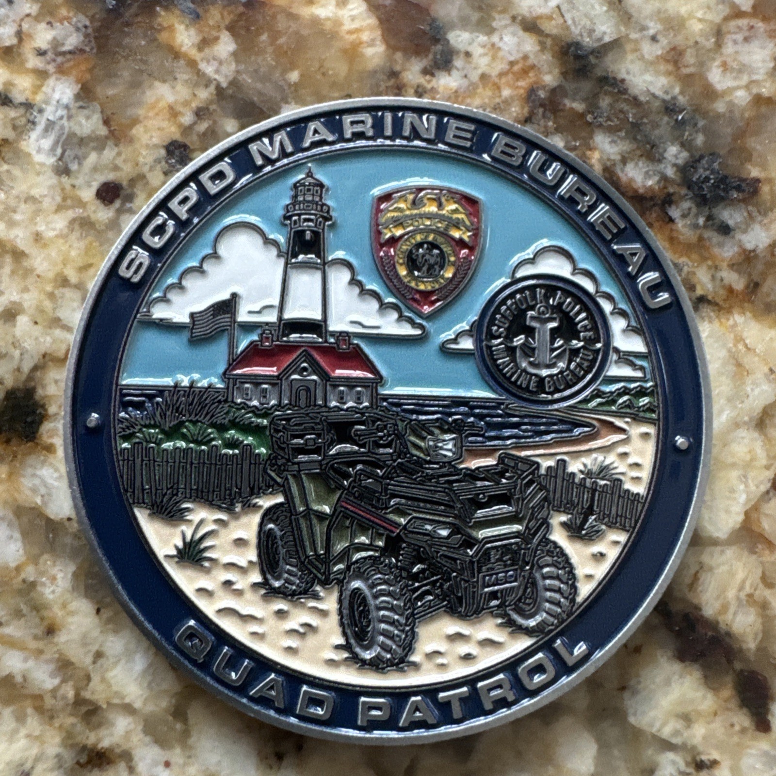 SUFFOLK COUNTY POLICE SCPD MARINE QUAD PATROL CHALLENGE COIN NEW YORK