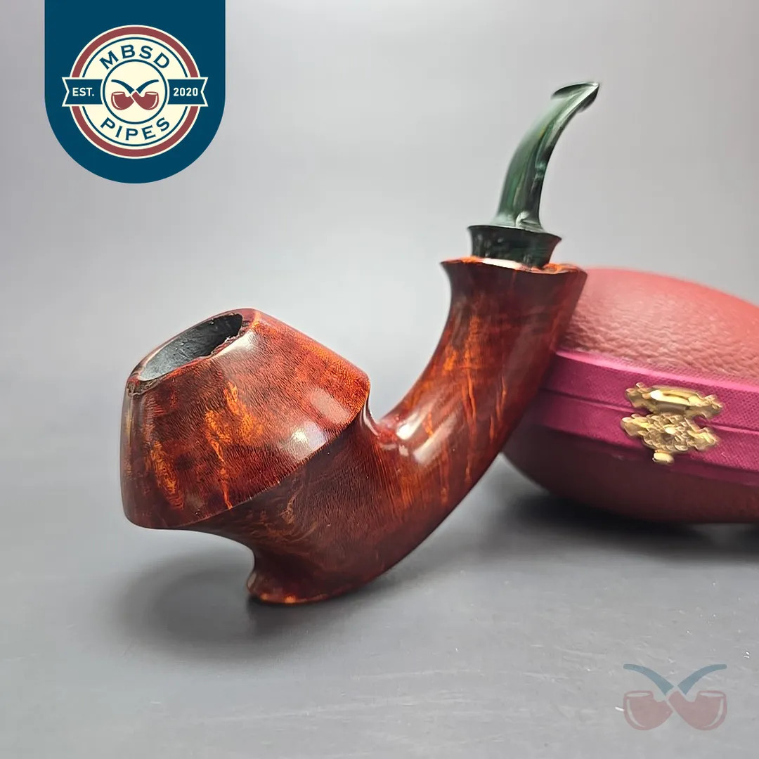 SU Pipes Smooth Dancing Rhodesian w/ Case Handmade Briar Pipe, New