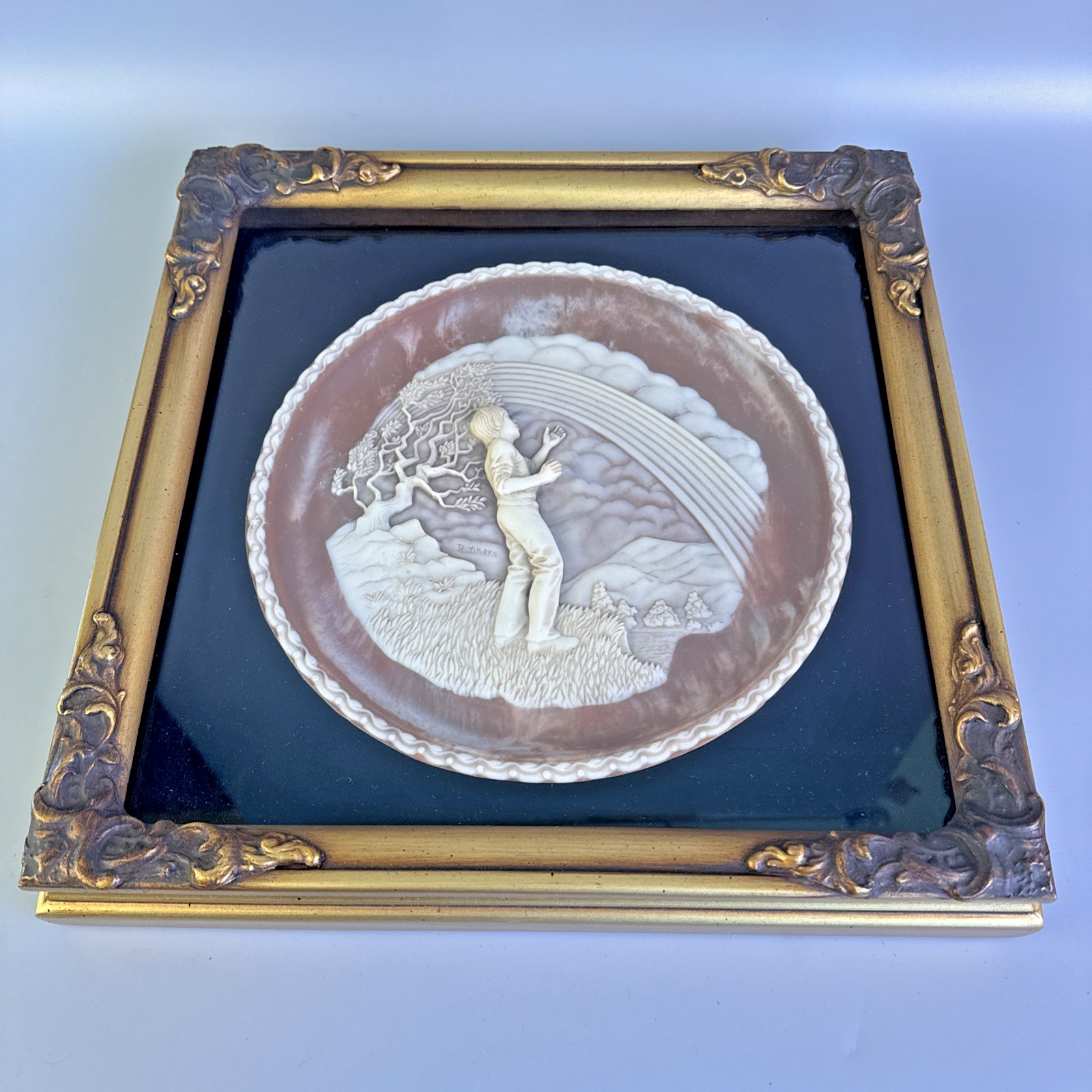Incolay Studios Of Ca Framed Plate My heart leaps up when I behold #0768 Framed