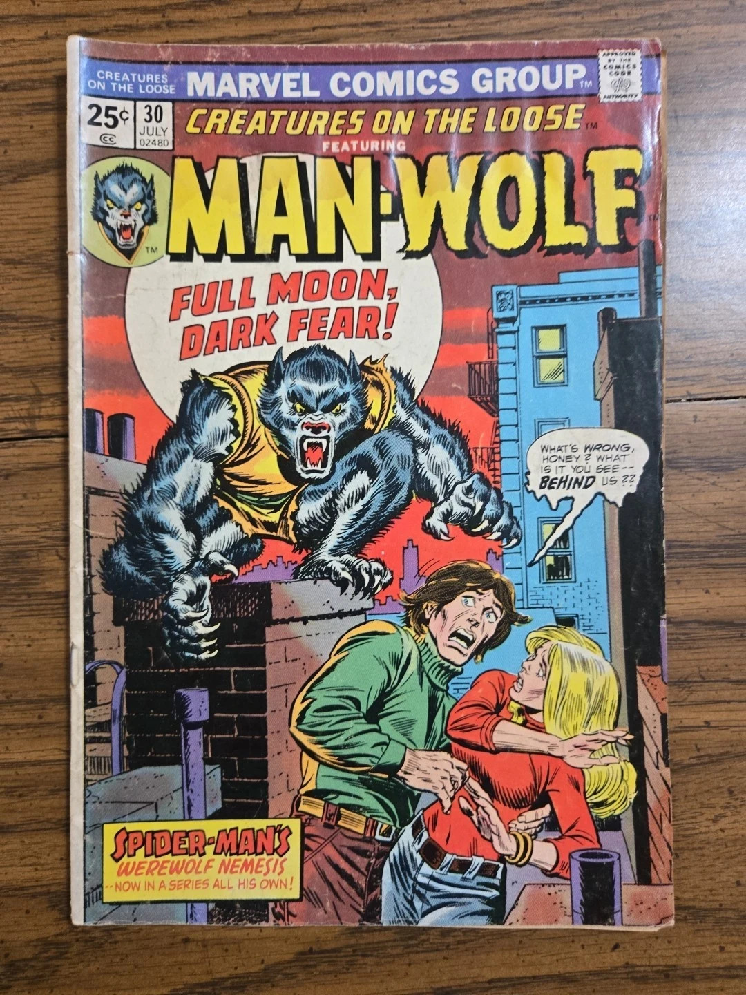 Marvel Comics: Creatures on the Loose Man Wolf # 30 1974 (Missing 19-20 add page