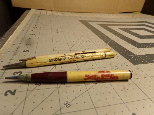 3 Vintage Advertising Mechanical Pencils. Grain Elevators and Hauling