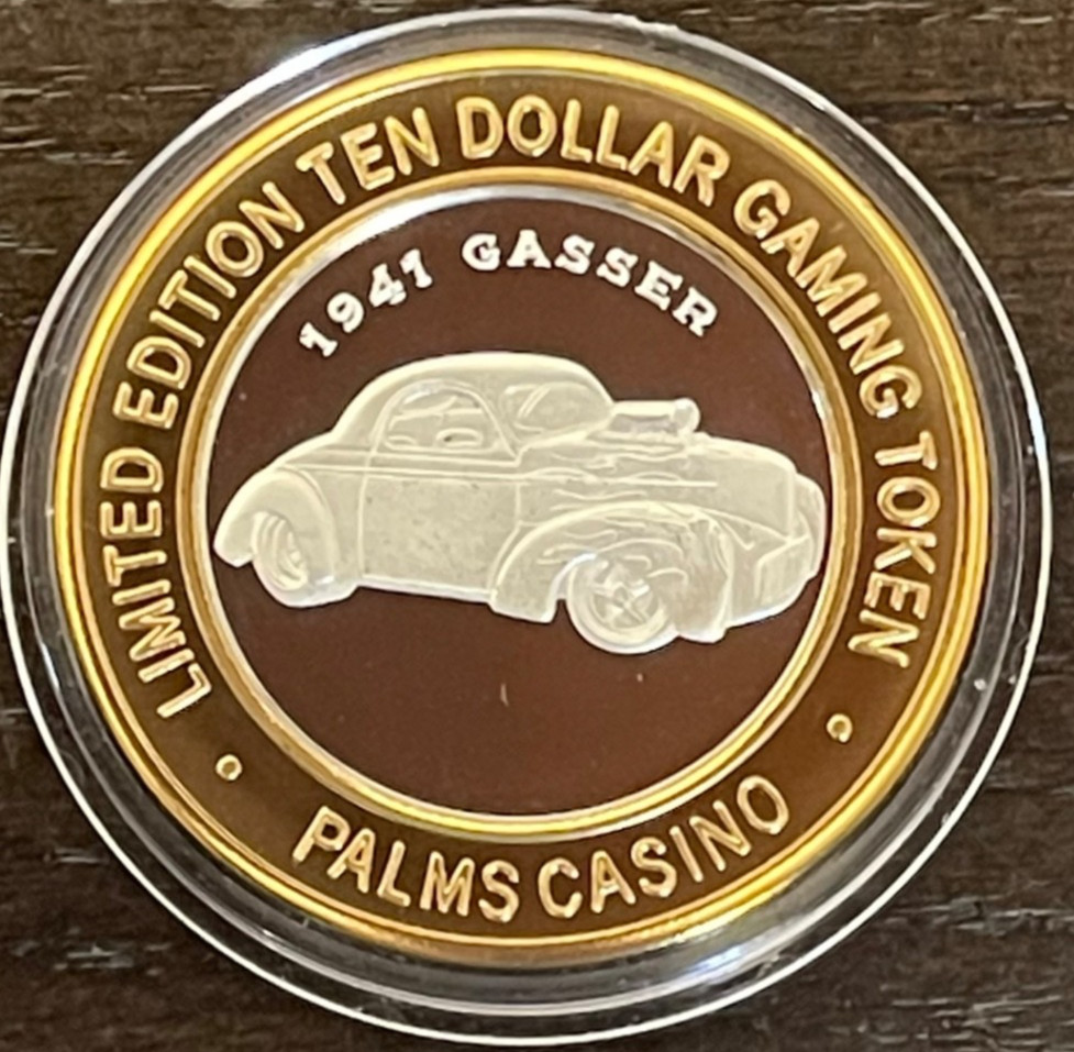 PALMS Casino Resort $10 2008 Silver Strike 1941 Gasser Automobile New Case