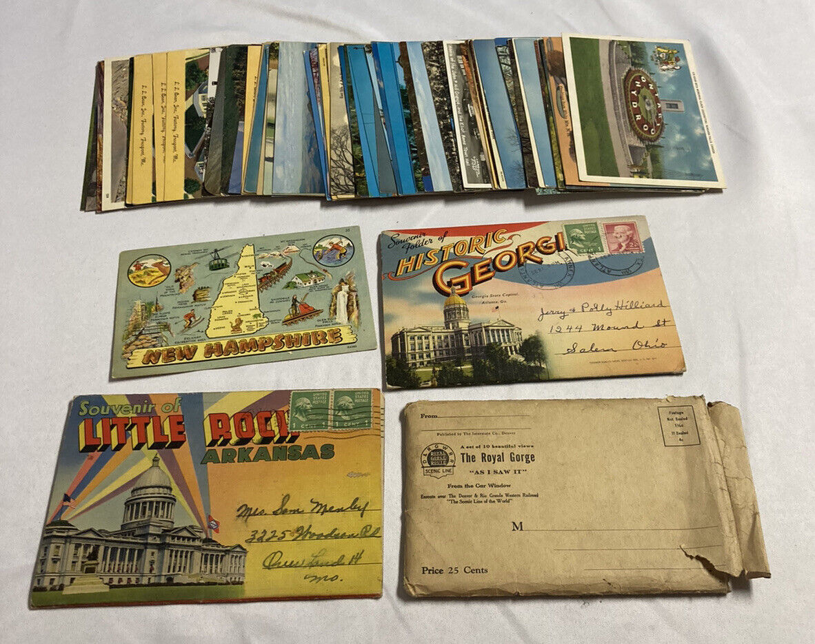 Lot of 65 Vintage Mostly Unused USA America Postcards Parks Color Black White