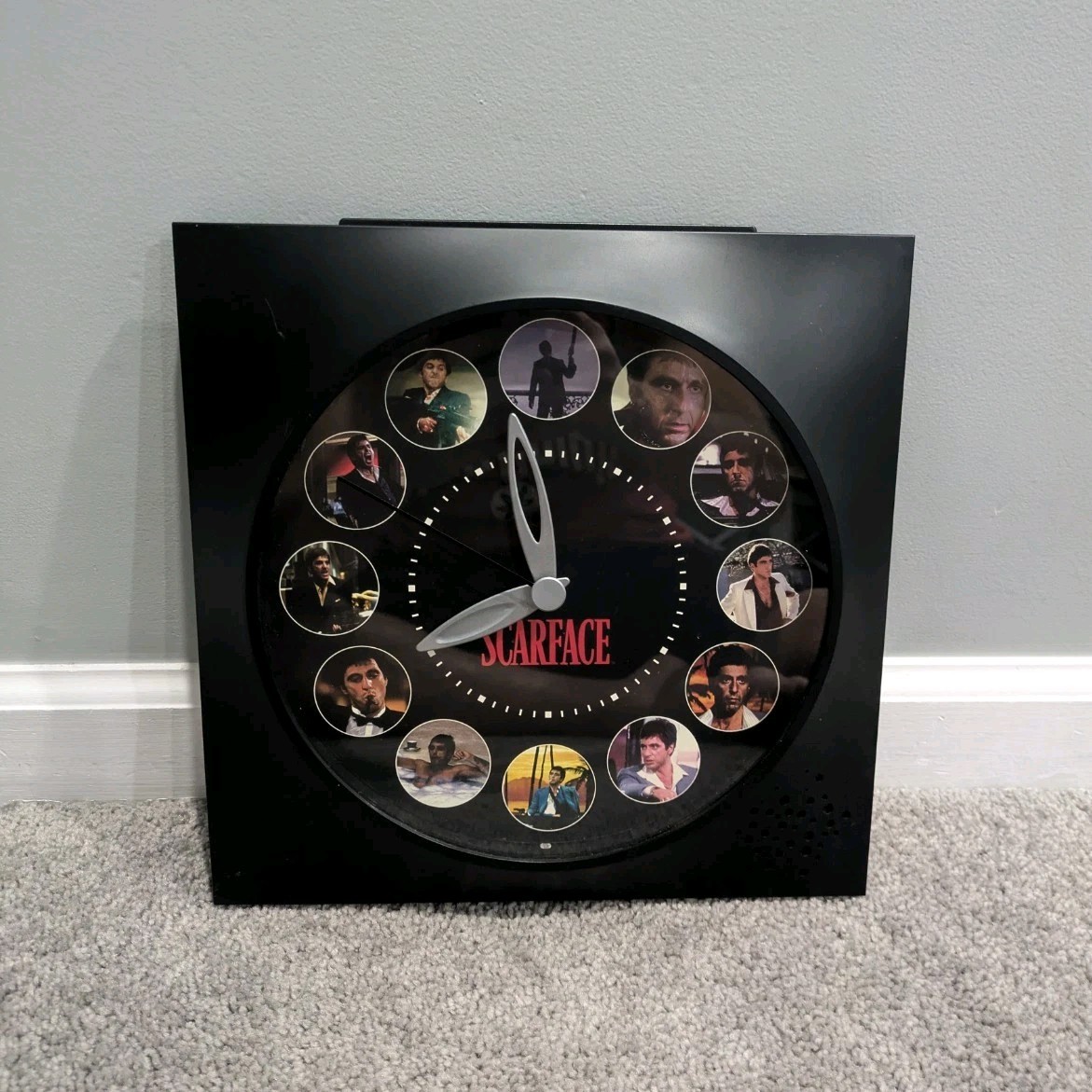 Scarface Talking Wall Clock Excalibur Electronics Tested & Working Vintage 11