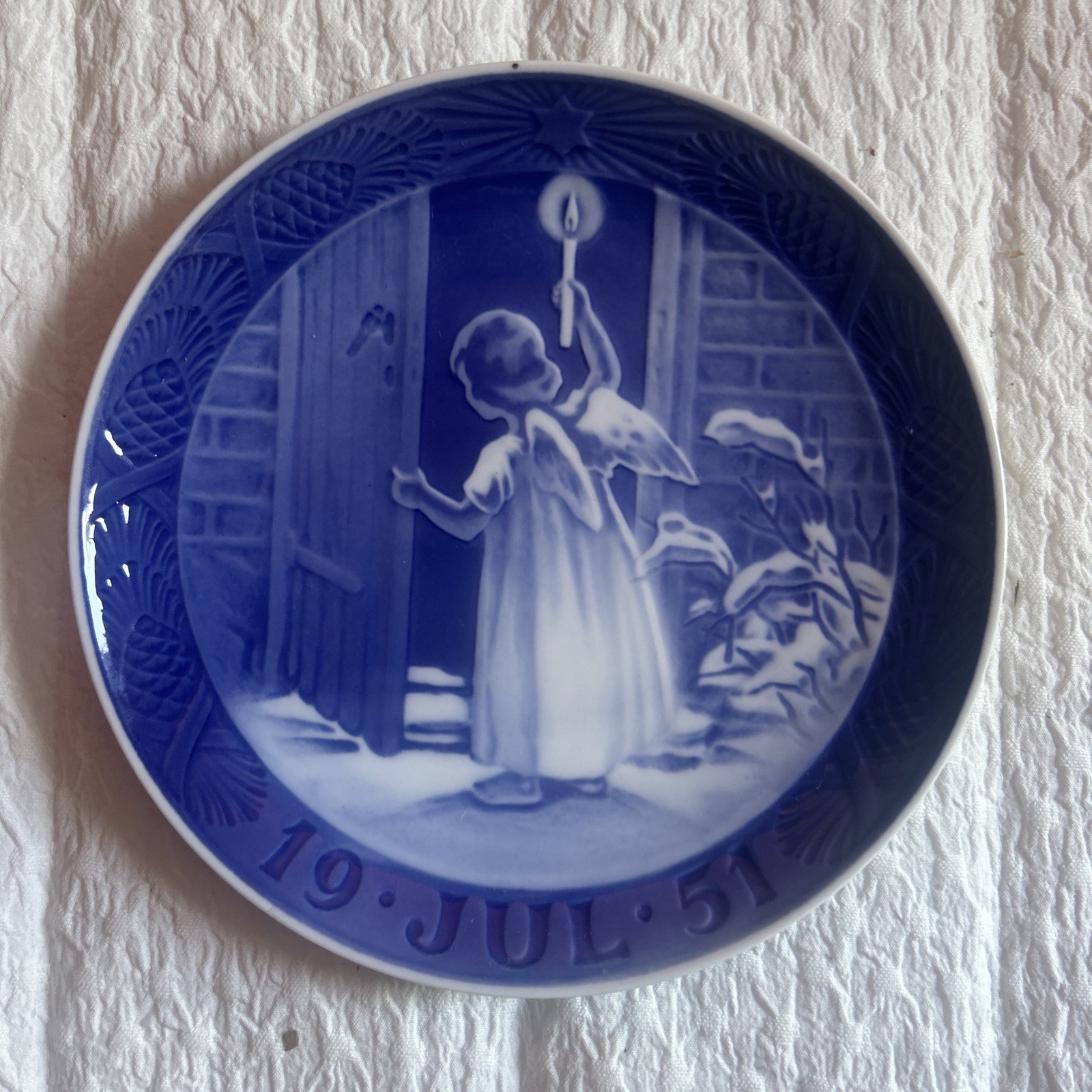 1951 Royal Copenhagen Christmas Plate Angel Candle Richard Bocher 1st Quality