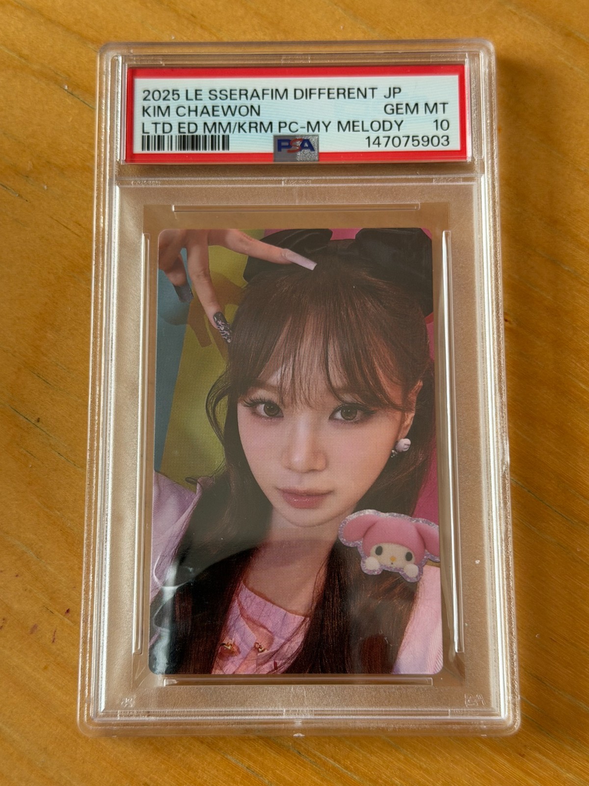 2025 LE SSERAFIM JAPAN 4TH SINGLE DIFFERENT LIMITED MY MELODY KIM CHAEWON PSA 10