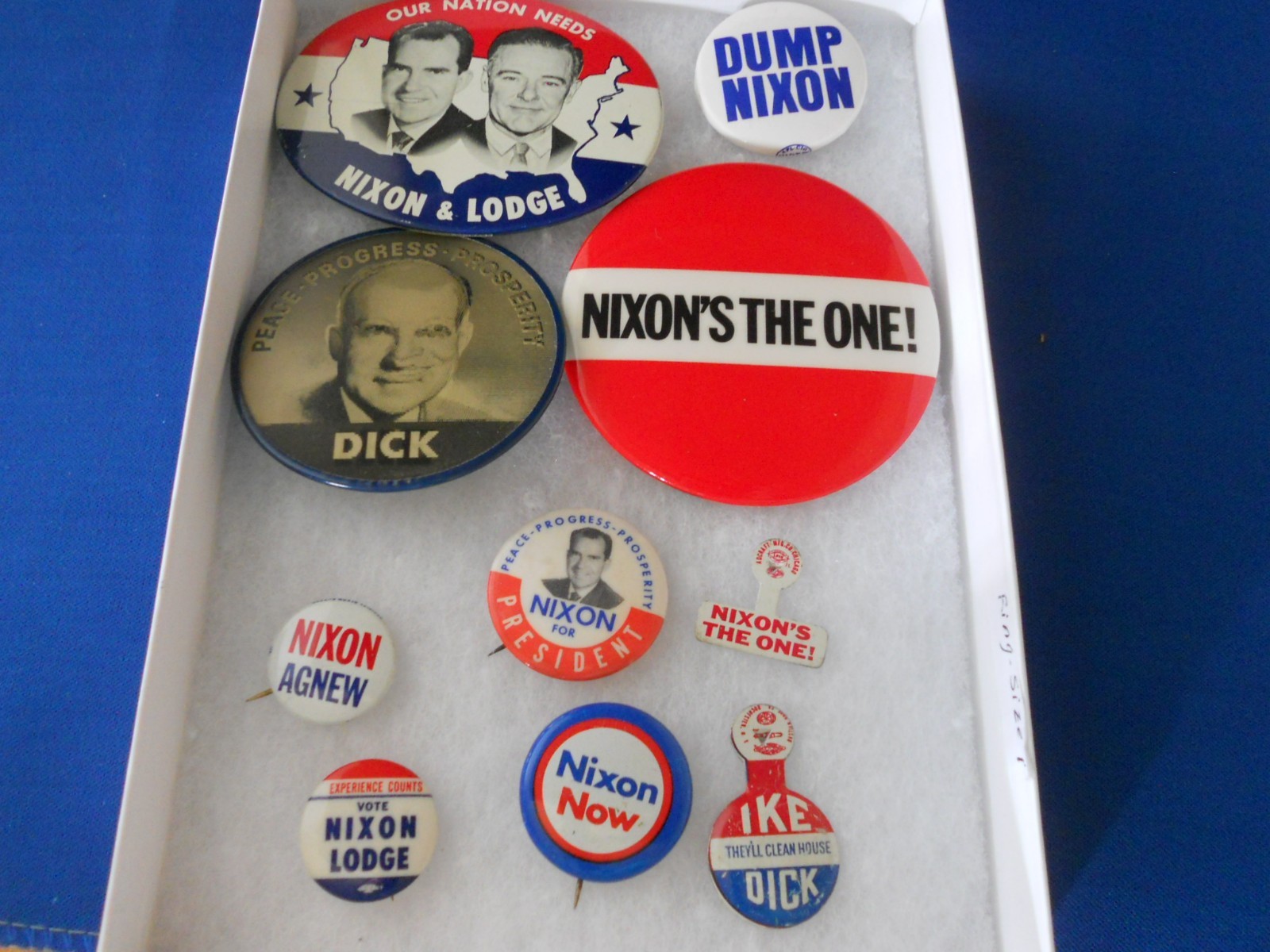Vtg Richard Nixon Campaign Buttons Lot of 10 Lenticular Dump Nixon Jugate