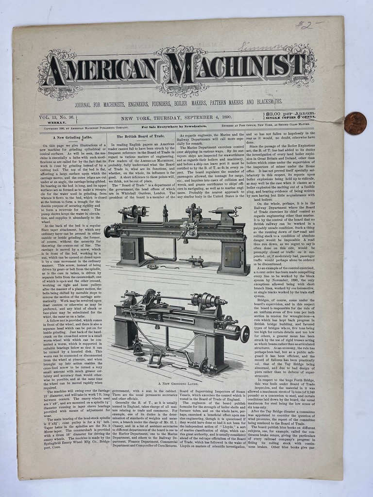 1890 American Machinist Weekly Illustrated Advertisements Technical Reference