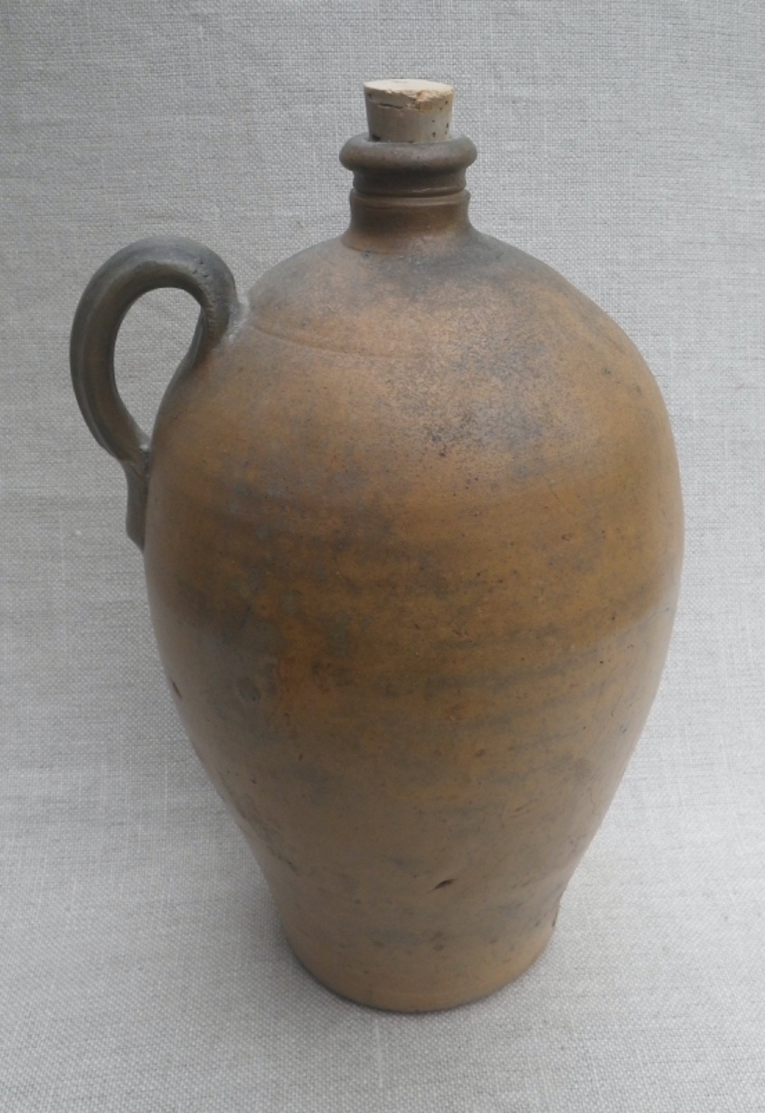 Antique Ovoid New England Stoneware Jug – 1 Gallon Size