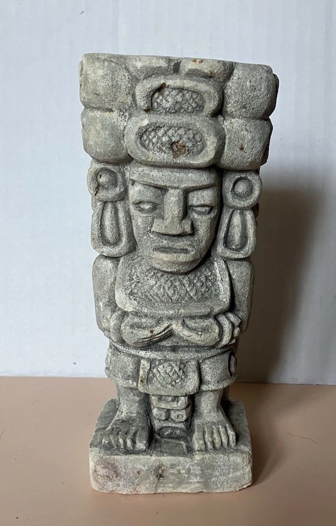 Ancient Mayan Figurine Decorative Plaster Reproduction 5.75 Inches
