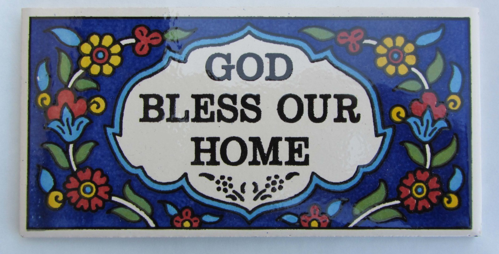 Ceramic God Bless Our Home Door Plaque 6