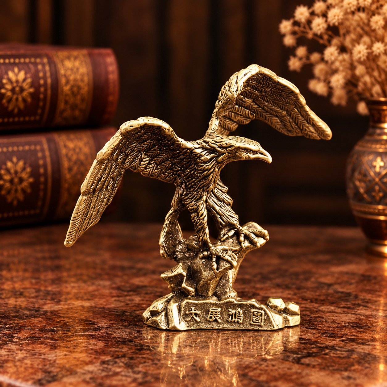 Solid Vintage Brass Eagle Statue Ornament Animal Collectible Decor Veteran USA