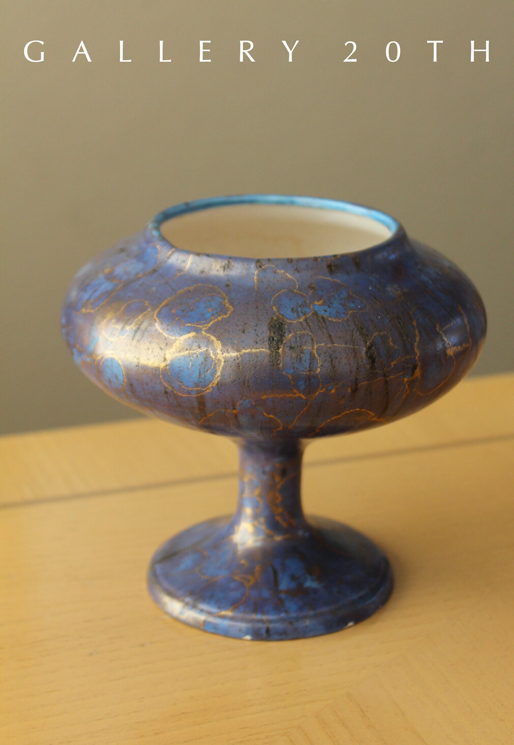BEAUTIFUL  PURPLE POTTERY VASE 50's 60's VTG ART CHALICE MID CENTURY MODERN
