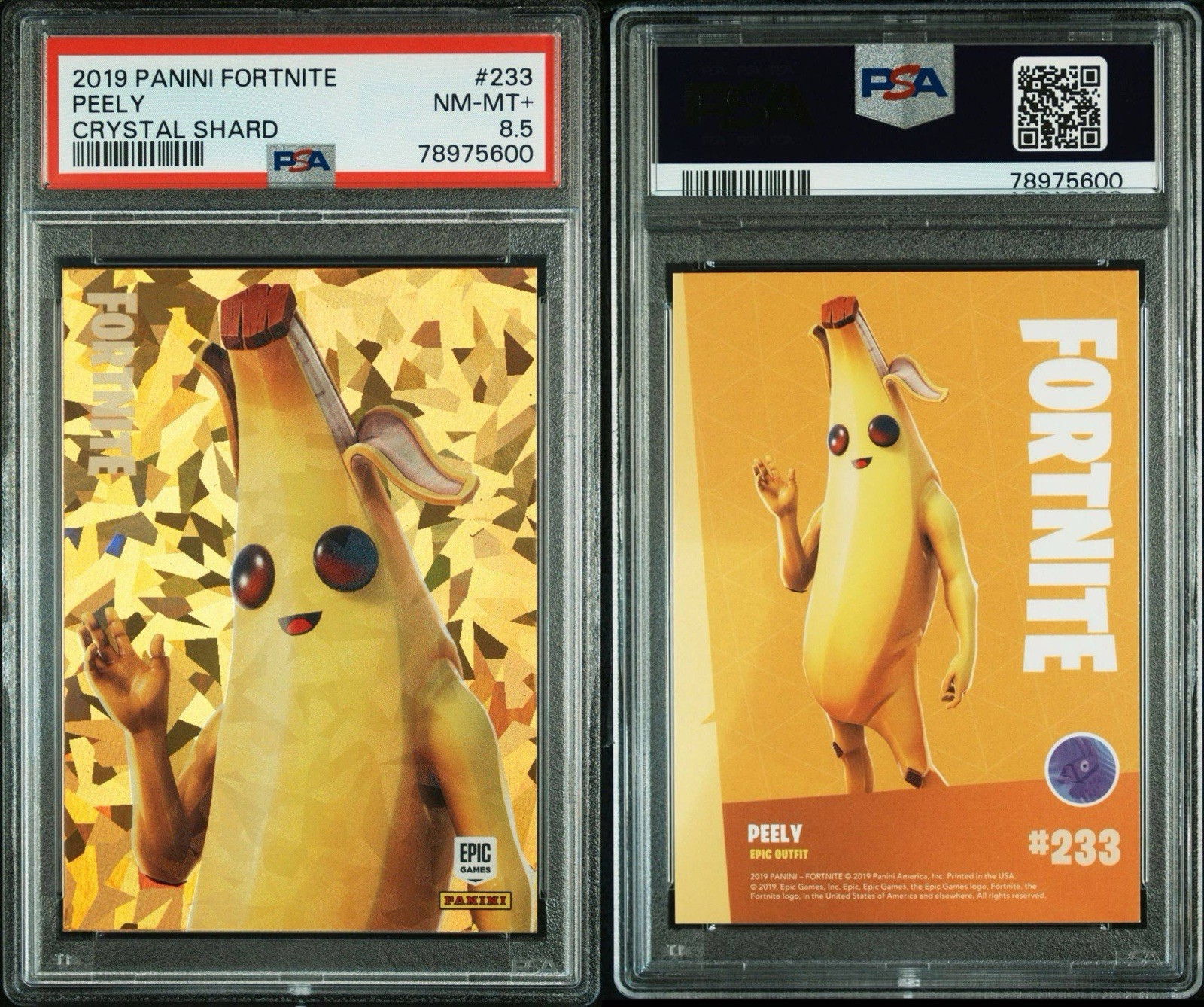 Panini 2019 Fortnite Peely Crystal Shard USA #233 PSA 8.5 Trading Card