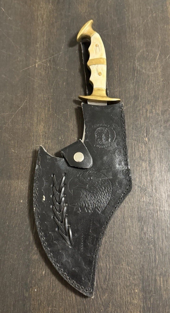 Vintage 1990s Chipaway Cutlery Fighting/Battle Hatchet w/Bone handle HEAVY