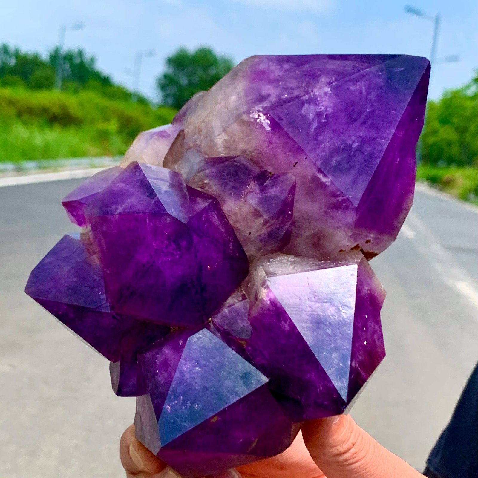 2.76LB Natural Amethyst geode quartz cluster crystal specimen Healing